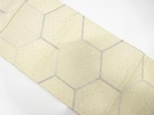 アンティーク　亀甲繋ぎに古典柄模様織り出し袋帯(材料)